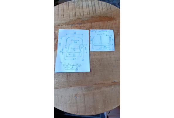 Bankje met 2 fauteuiltjes van stof - Afmetingen-bankje-en-fauteuiltje