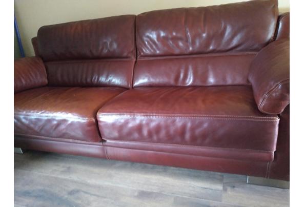 Bordeaux rood leren bank 2 zits 230 cm - bank-1