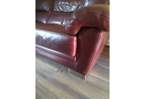 Bordeaux rood leren bank 2 zits 230 cm - bank-2