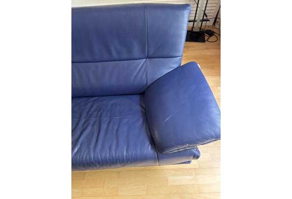 Moderne leren bank en stoel blauw - IMG_0369