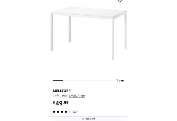 Meltorp tafel wit (125 x 75 cm) - 4959E2CE-2CB5-47F1-A28D-5F5A2937844E