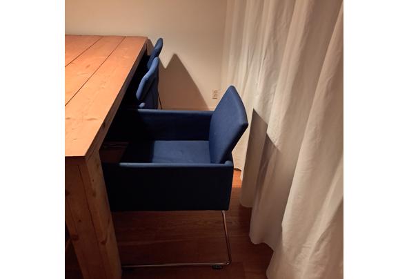 6 blauwe eetkamer stoelen - 20250311_212123