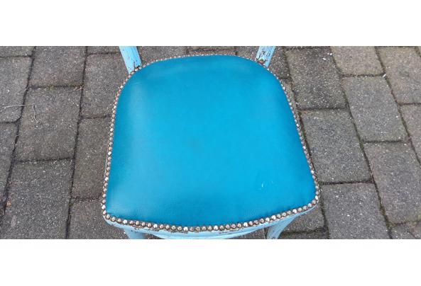 houten café stoel turquoise + extra stof - 20230204_094504