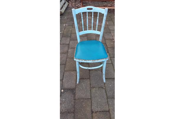 houten café stoel turquoise + extra stof - 20230204_094510