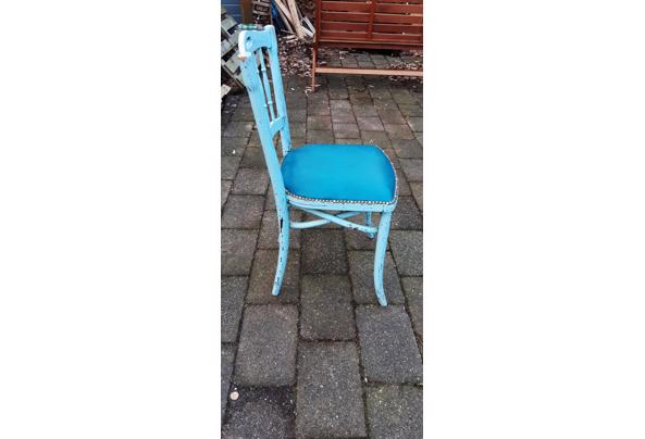 houten café stoel turquoise + extra stof - 20230204_094521