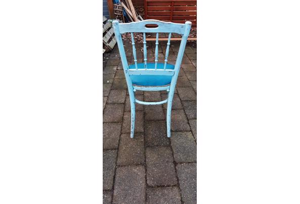 houten café stoel turquoise + extra stof - 20230204_094532
