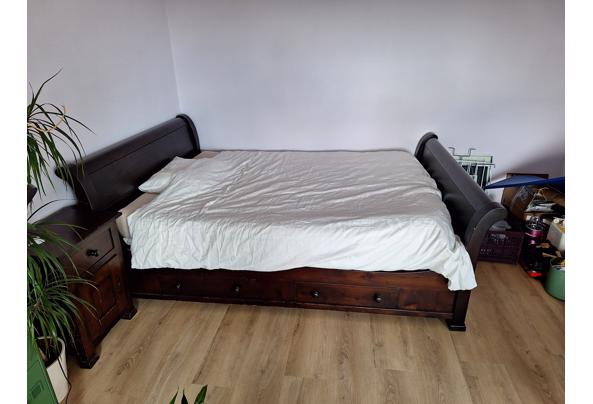 2p bed van donker hout incl. 2 nachtkastjes - 20240405_153559