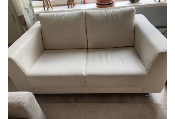 2 zits bank stof cremekleurig - image