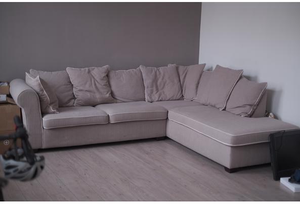 4 Person Fabric Corner Sofa - Grey coloured - DSCF4692