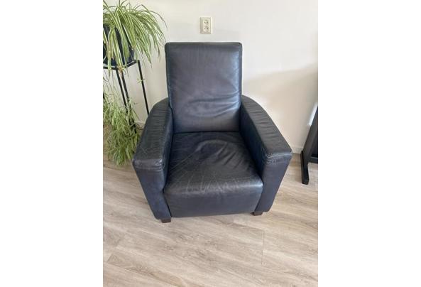 Donkerblauwe leren fauteuil - image0