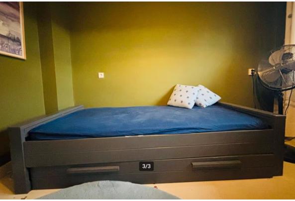 Kinderbed grijs met lade voor extra bed - Bed-3