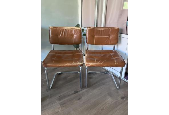 2 eetkamer stoelen cognac kleur - IMG_3482