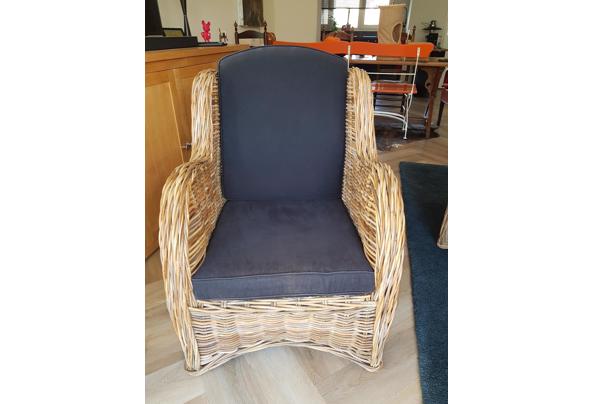 2 Rotan fauteuils en footstool - Fauteuil-1