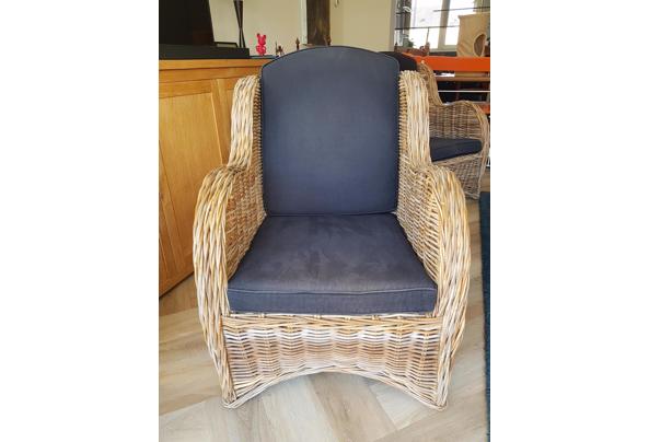 2 Rotan fauteuils en footstool - Fauteuil-2