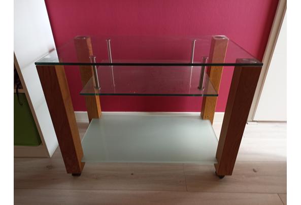 Kleine trolley met glazen bladen - 1000012317