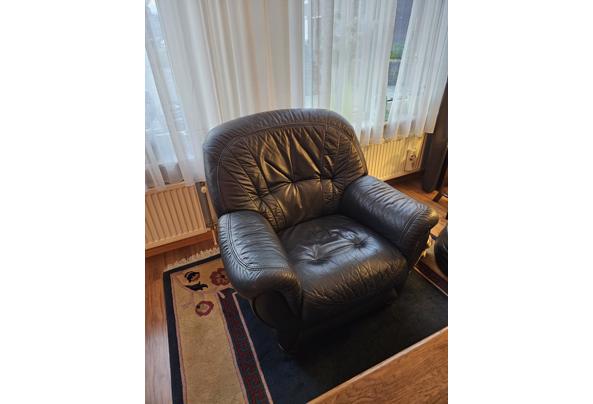 Echt lederen hoekbank met fauteuil - 1000042425