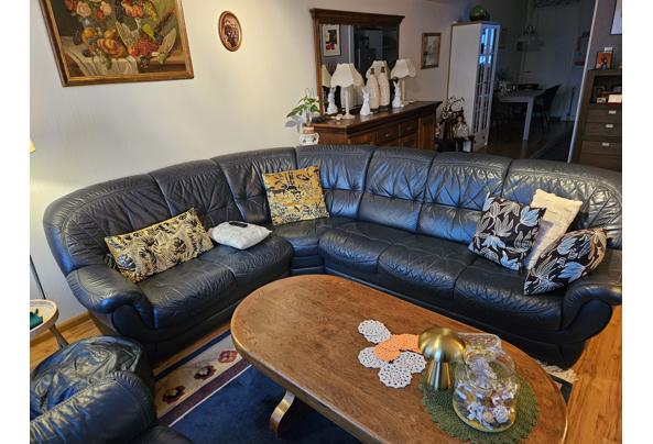 Echt lederen hoekbank met fauteuil - 1000042426