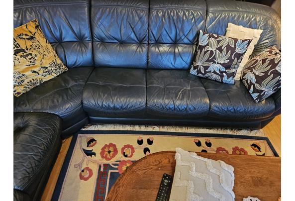 Echt lederen hoekbank met fauteuil - 1000042428