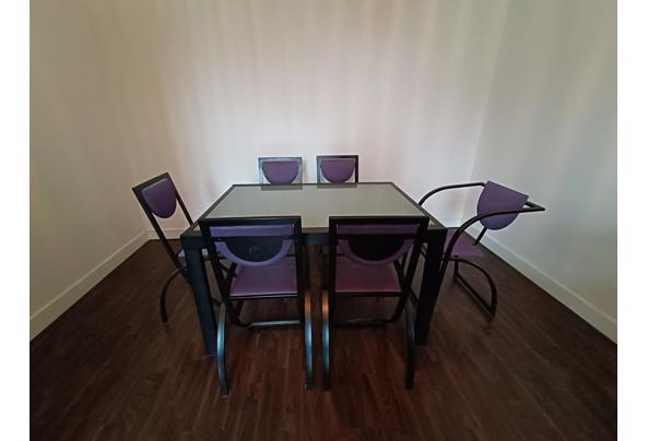 Glazen eettafel met 6 stoelen (uitschuifbaar) - IMG20221106145433