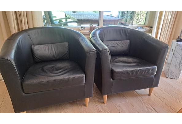2 zwarte (kunst) leren fauteuils/zitstoelen - 20250429_154545