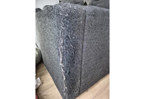 Grote comfortable hoekbank - donkergrijs met gebruikssporen - 1000022407