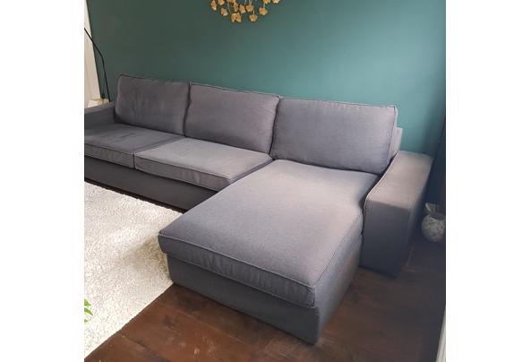 Grijze 4-persoons hoekbank, Kivik van Ikea, met chaise longue - Bank-2