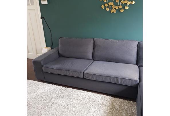 Grijze 4-persoons hoekbank, Kivik van Ikea, met chaise longue - Bank-3
