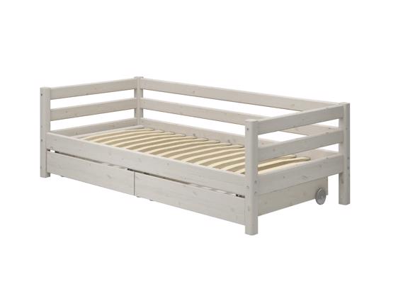 2x Flexa Whitewash bed 90x200cm met 2 laden en elek. lattenbodem - flexa-1