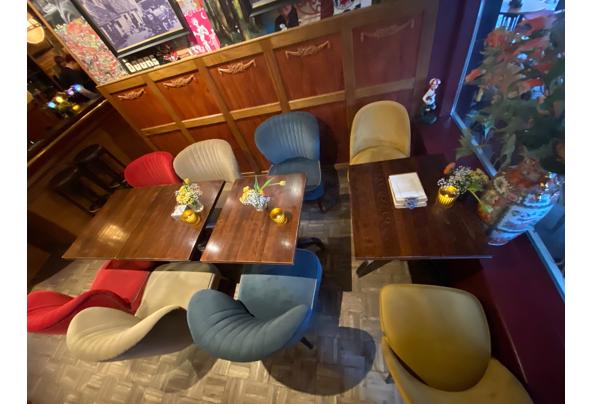 4 Velvet zitstoelen blauw & geel - 00d12ab4-2fd1-43da-adce-6ddc08c6ac06