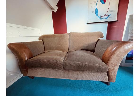 Leer/stof twee zitbank landelijke stijl - IMG_6327