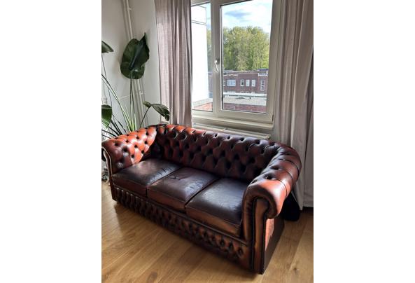 Roodbruine leren bank Chesterfield - IMG_5671