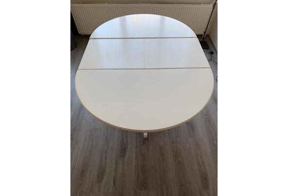 Ronde Ikea tafel INGATORP wit  - Witte-tafel-half-open