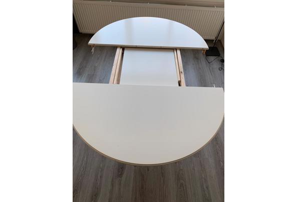 Ronde Ikea tafel INGATORP wit  - Witte-tafel-helemaal-open