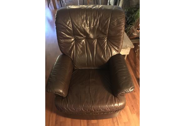 Leren bruine stoel/fauteuil - stoel1