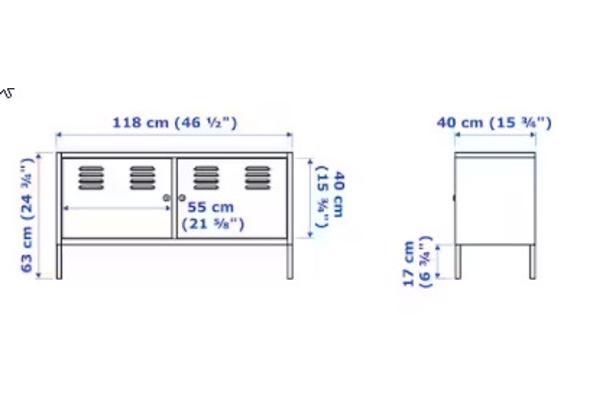 IKEA PS Kast Rood - afmetingen