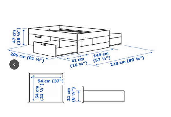 IKEA BED BRIMNES 140x200cm - BRIMNES-Bed-Ikea-140x200cm-(4)