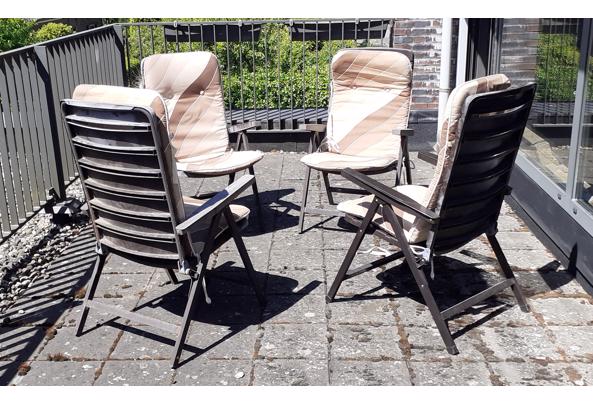 Tuinstel met 4 stoelen en kussenss - Tuinstel