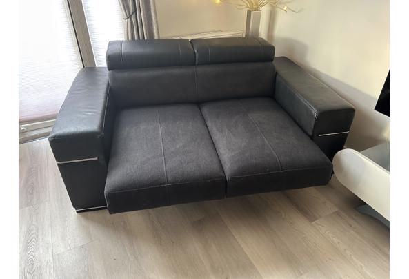 Zwart leren bank, 2p elektrisch  - IMG_0346