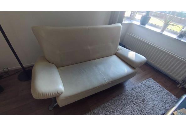 Oude leren bank (licht beige) - Bank-5