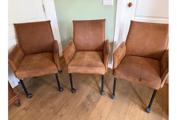 Drie leren eetkamerstoelen - IMG_3260