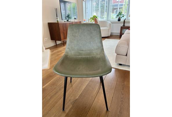 Stijlvolle groene, leren eetkamerstoelen (x4) - IMG_0553