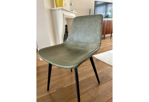 Stijlvolle groene, leren eetkamerstoelen (x4) - IMG_0554