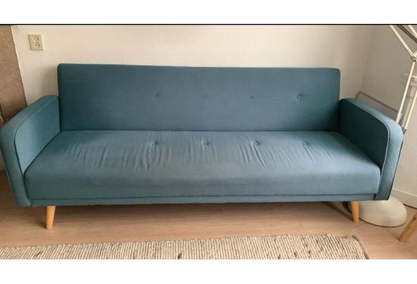 Slaapbank chou blauw made weinig gebruikt - IMG_9984