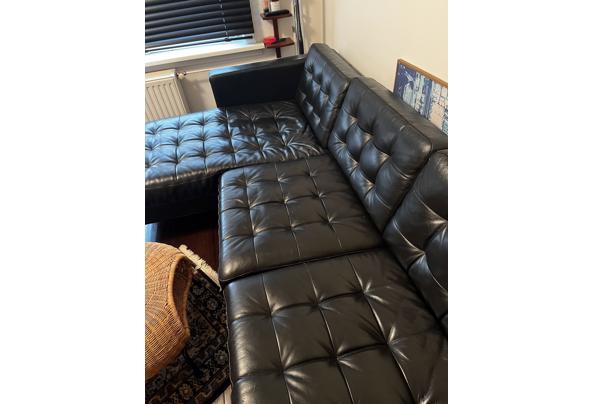 Zwarte leren 3-zits bank met chaise longue - IMG_2022