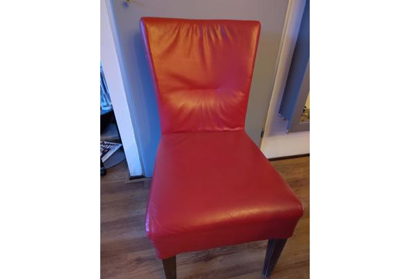 3 rode leren eetkamerstoelen  - IMG_20251113_163143