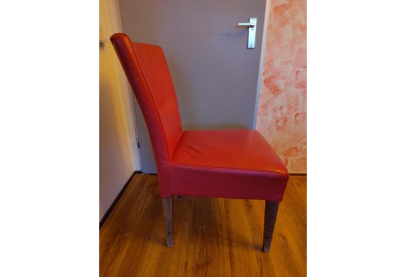 3 rode leren eetkamerstoelen  - IMG_20251113_163157