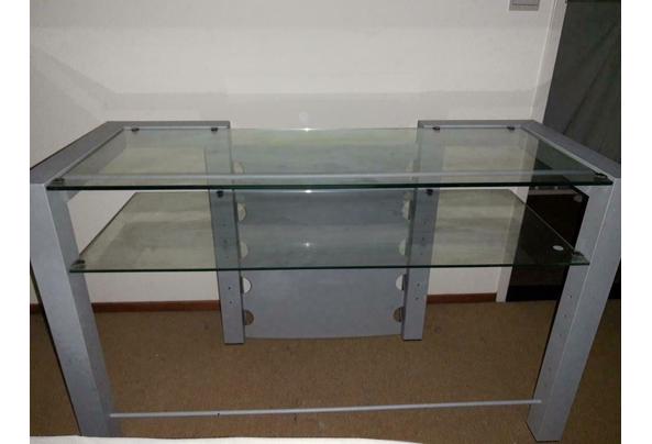 Glazen/metalen TV meubel - 1