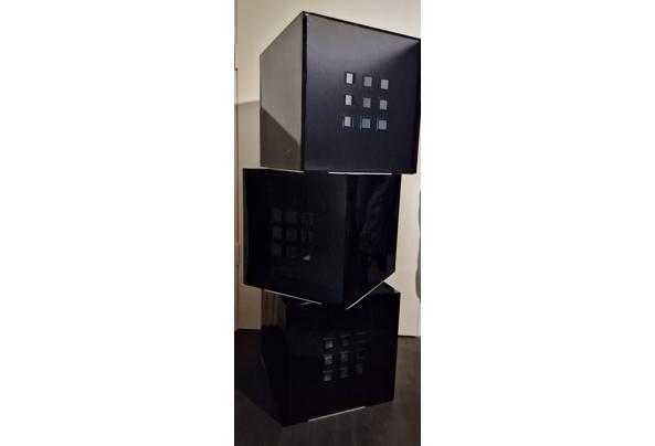 5 stuks zwarte IKEA LEKMAN opbergbakken - 20231111_184200