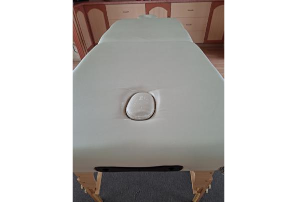 cremekleurige massagetafel 1,95 x 80cm - tafelvoeteneind
