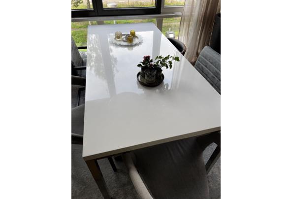 Design Eettafel rvs onderstel en wit hoogglans melamine blad - IMG_4434